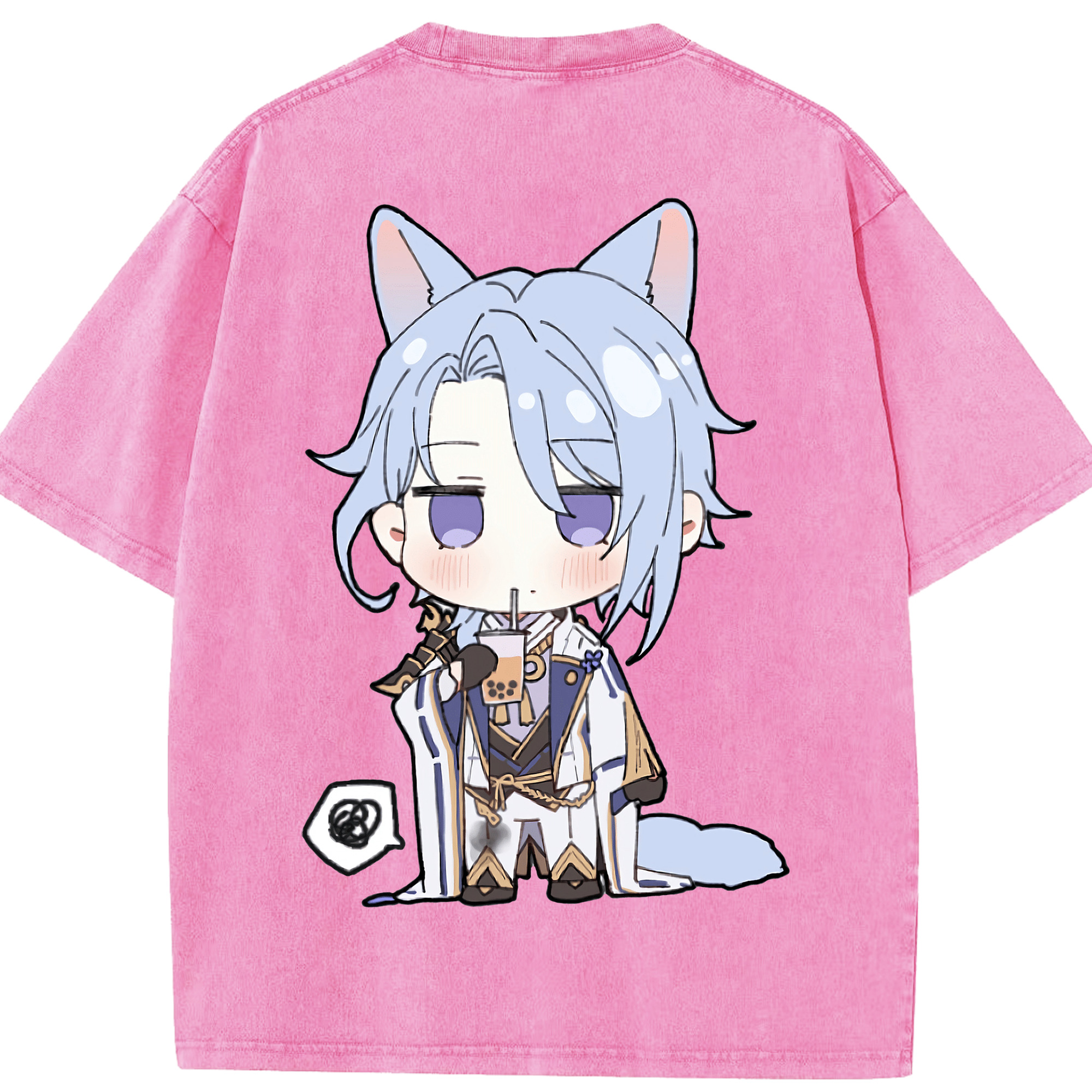 げんし神 神里綾人 かみさとあやと genshin Kamisato Ayato 綿100% ヴィンテージ風 半袖Tシャツ（背面プリント）